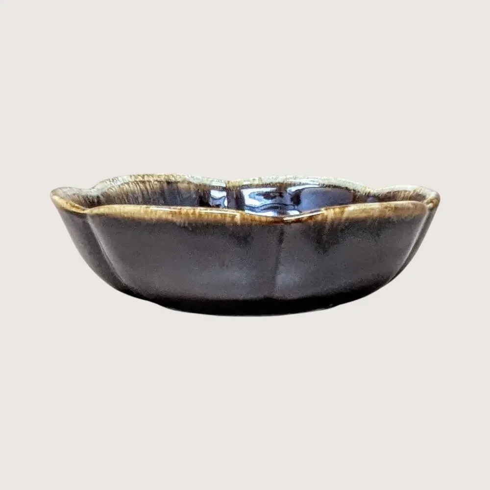 1970s McCoy Pottery Brown Drip Fluted Bowl